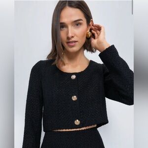 Black Tweed Dinah Top